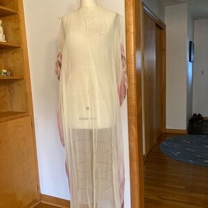 Sheer White and Pink Kaftan